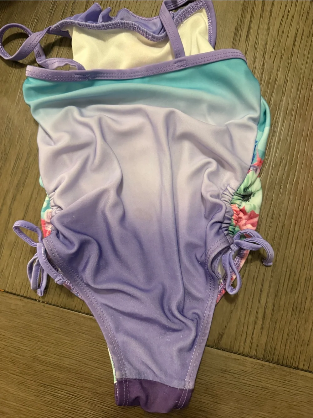 Disney Little Mermaid Girls Purple Turquoise Red One-Piece Swimsuit